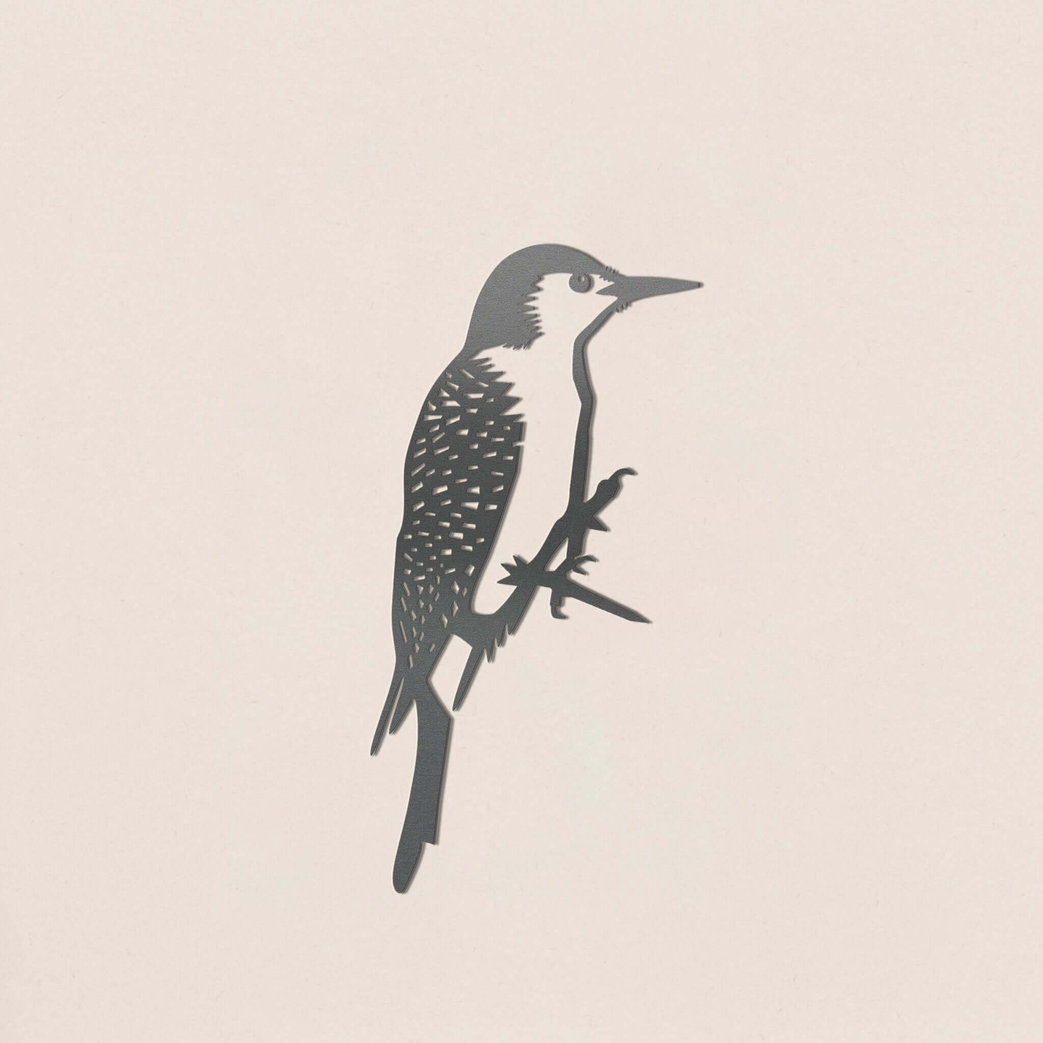 Flat?lay view of Woodpecker sculpture only clean presentation for gifting or garden display.