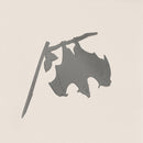 The "Bat" features a minimalist corten steel silhouette of a bat hanging upside down from a thin branch, set against a light beige background.
