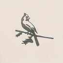 Cardinal silhouette crafted in raw Corten steel, designed for easy tree installation as meaningful garden art or memorial gift.